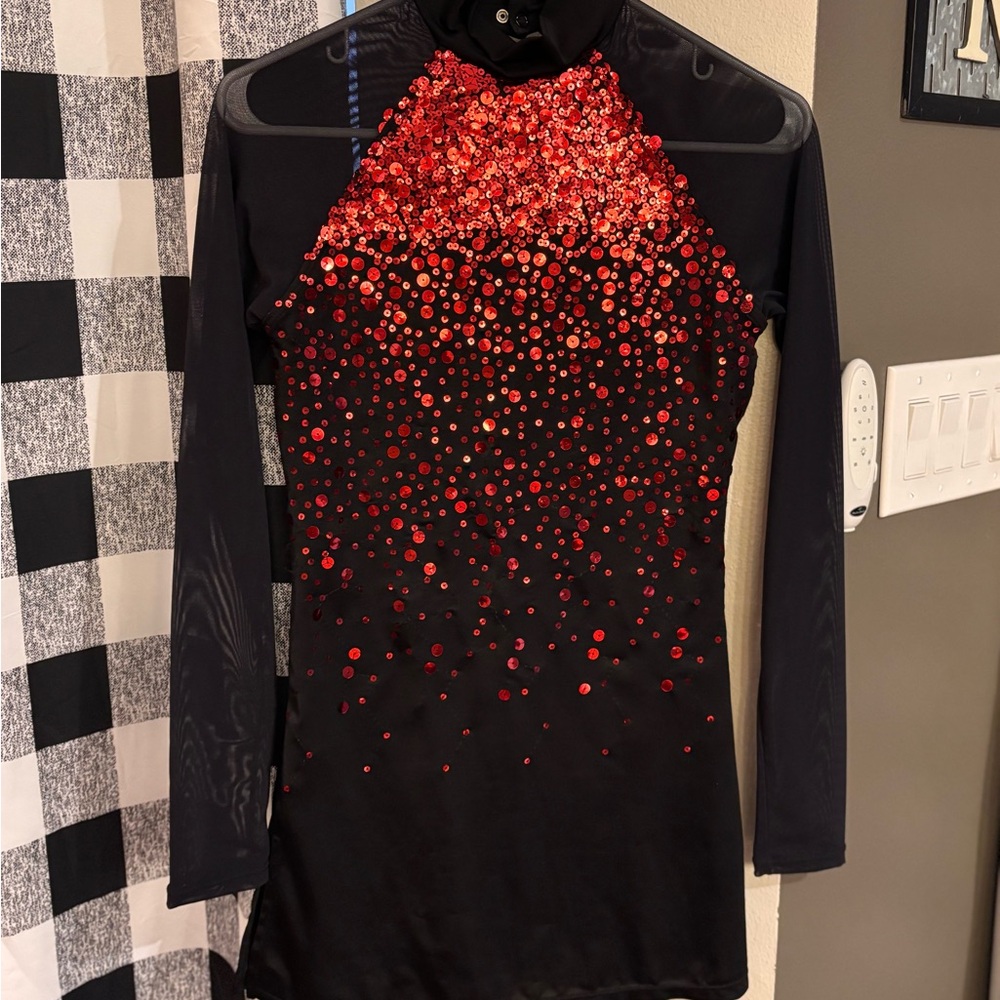 Balera Black and Red Sequin Dance dress